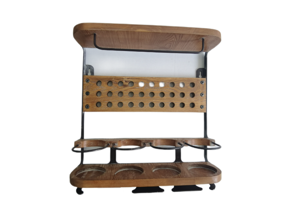 Buy Wall-Mounted Wine Rack & Bar Organizer - Wood & Metal